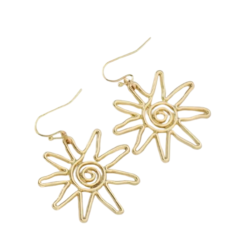 Retro Golden Sun Earrings