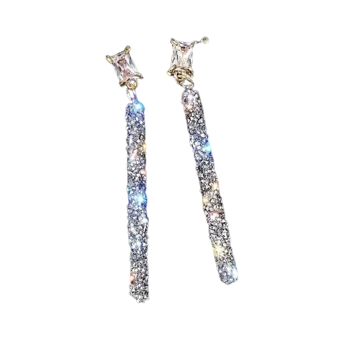 Rhinestone Column Earrings