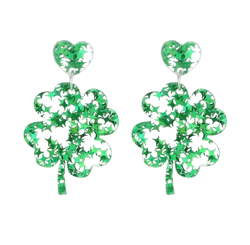 Transparent Shamrock Earrings