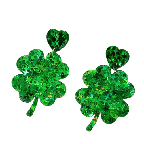 Green Shamrock Earrings