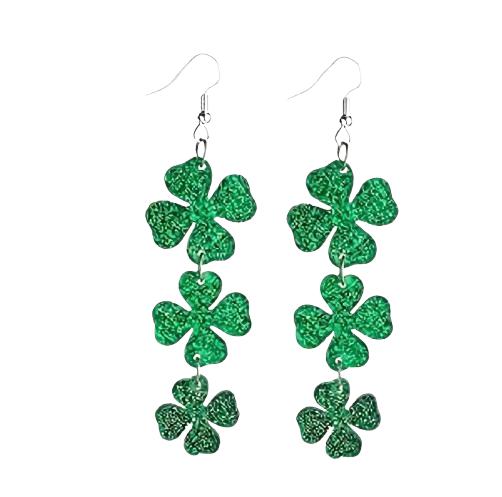 Three Shamrock Dangle Earrings