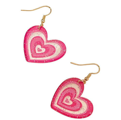 Acrylic Hearts in Hearts Earrings