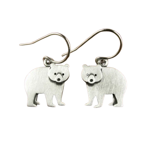 Silvery Bear Earrings