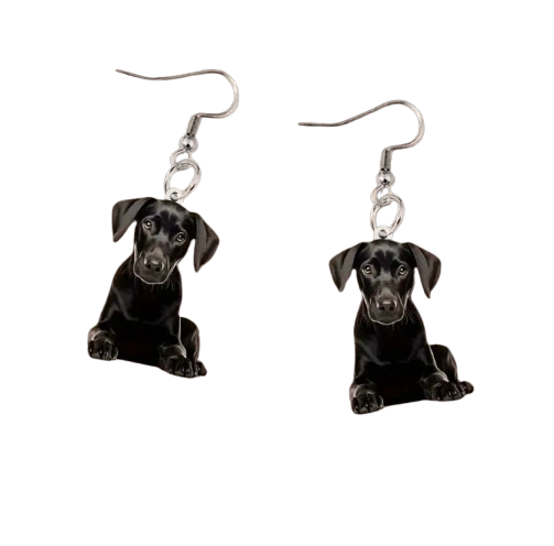 Black Lab Acrylic Earrings