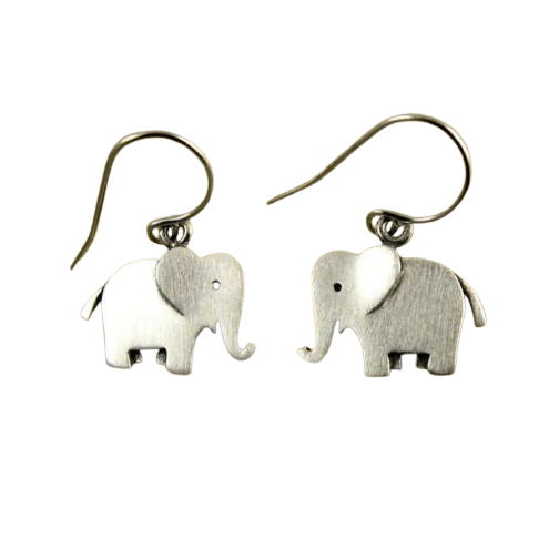 Silvery Elephant Earrings