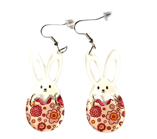 Bunny and Egg Earrings (6 colors)