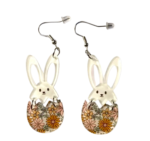 Bunny and Egg Earrings (6 colors)