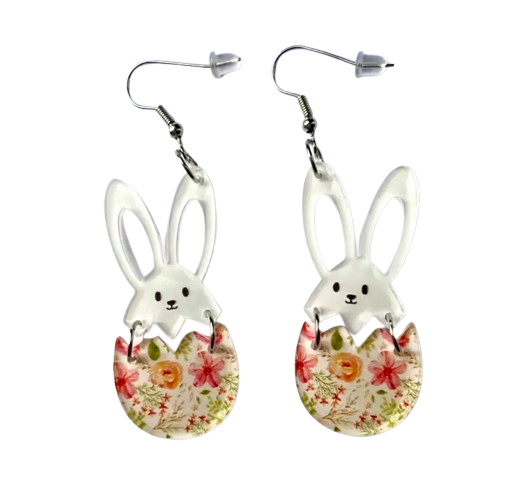 Bunny and Egg Earrings (6 colors)