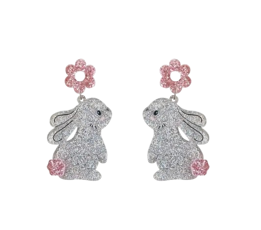 Glitter Bunny Earrings