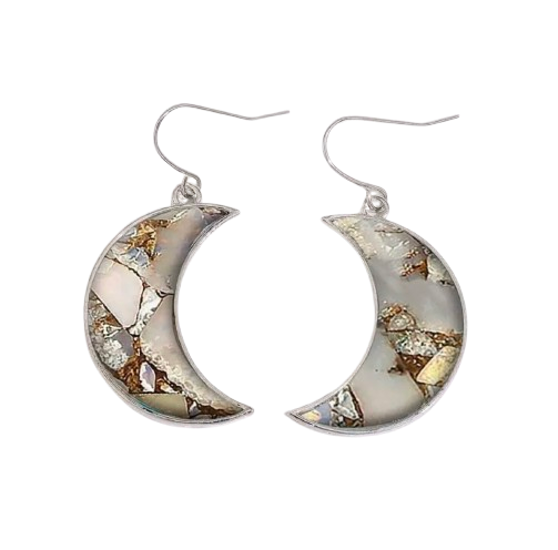 Iridescent Crescent Moon Earrings