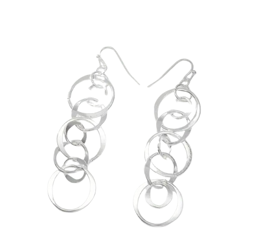 Interlaced Silvery Circles Earrings