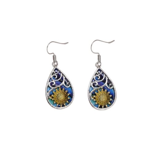 Sunflower Waterdrop Earrings