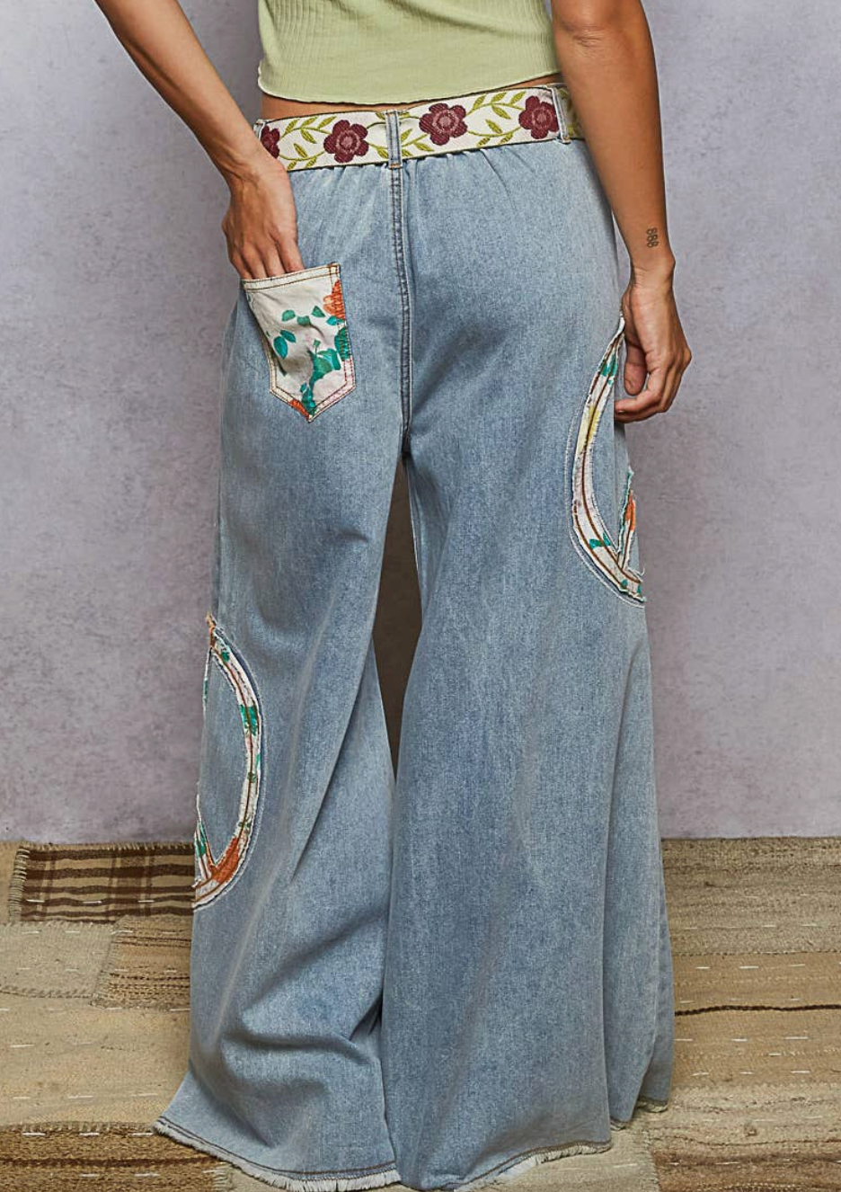 Peace Patch Wide Leg Pants