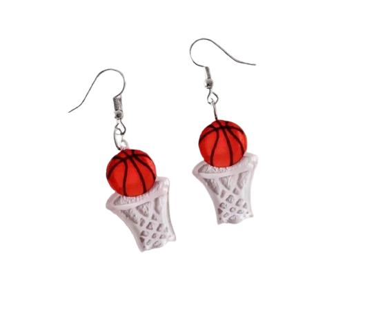 Basketball and Hoop Earrings