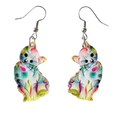 Rainbow Kitty Earrings