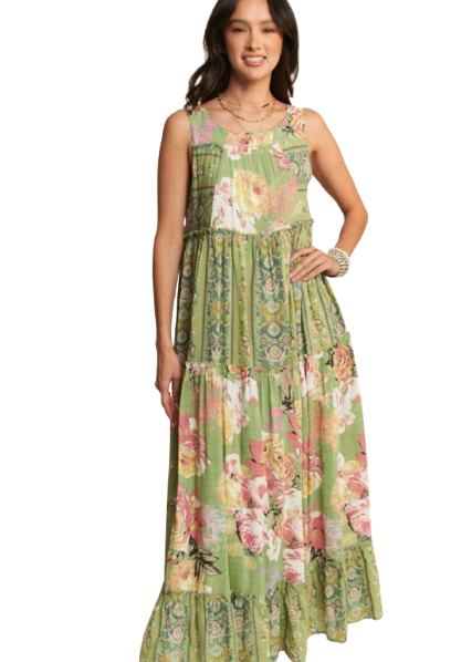 Sage Boho Maxi Dress