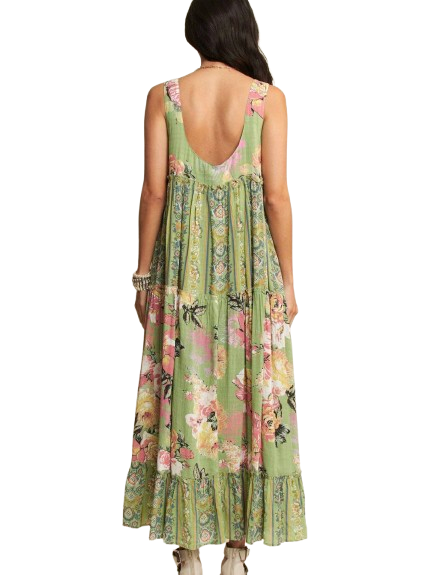 Sage Boho Maxi Dress