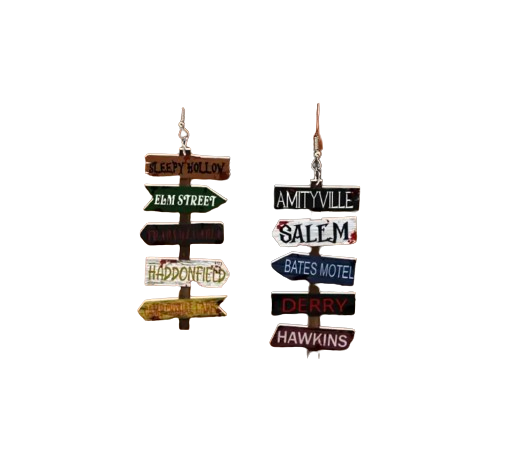 Halloween Signs Earrings - Amityville