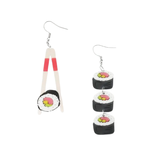Asymmetrical Sushi Earrings