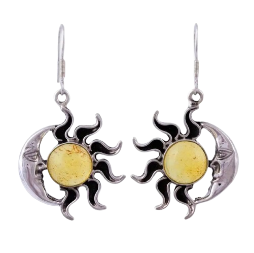 Retro Sun and Moon Earrings