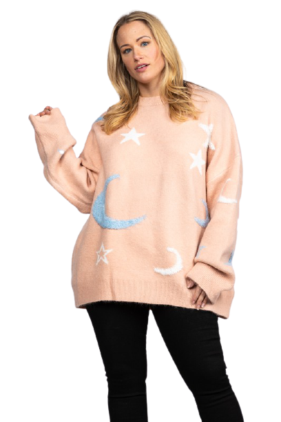Moon and Stars Long Sleeve Sweater (Plus only)
