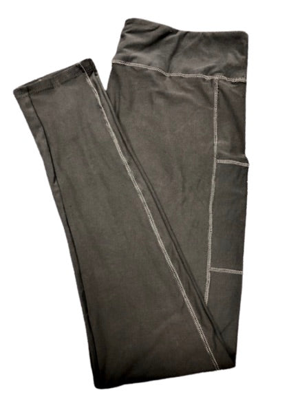 Full Length Solid Leggings With Pockets