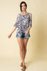 Snake Print Cold Shoulder Top