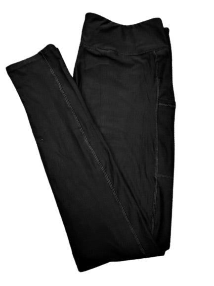 Full Length Solid Leggings With Pockets