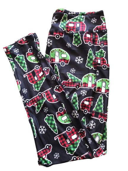 Christmas Campers Full Length Legging WITH Pockets