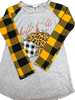 Load image into Gallery viewer, Hello Fall Plaid and leopard print pumpkin sleeve baseball top