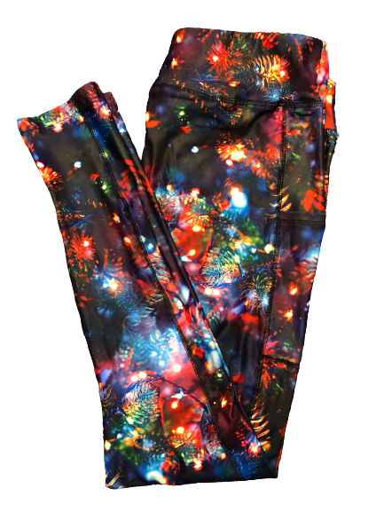 Christmas Tree Lights Full Length Legging WITH pockets