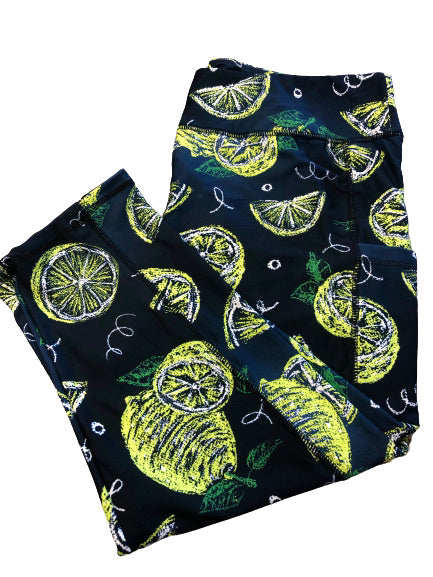 Life Gives You Lemons Capri legging with pockets