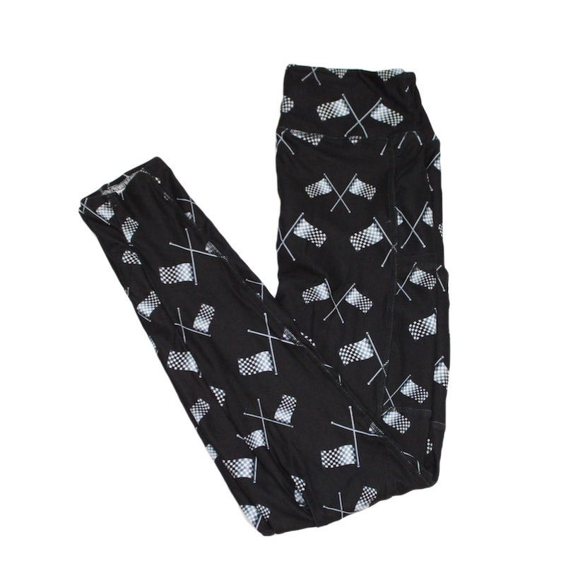 Checkered Flags Full Length Legging with pockets