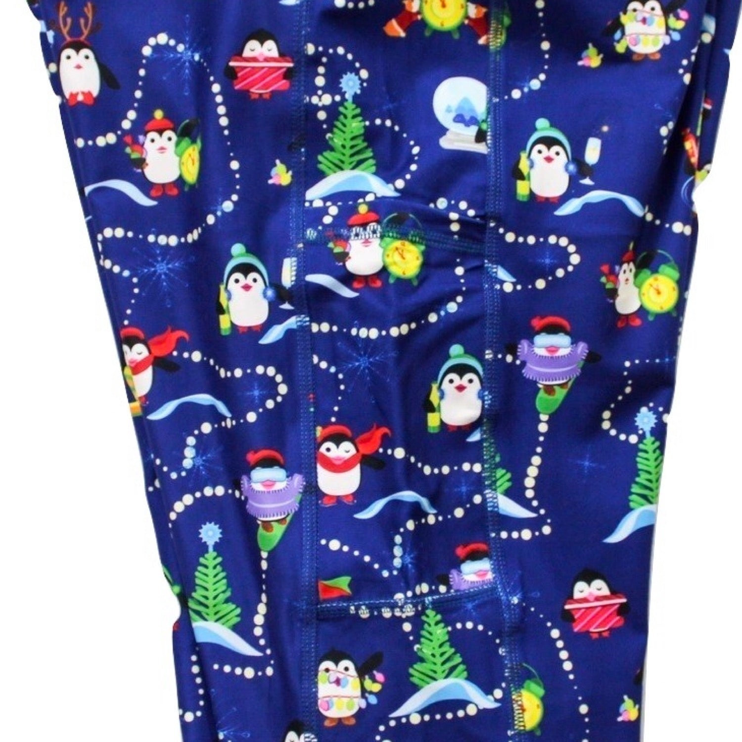 Holiday Penguins full length legging with pockets