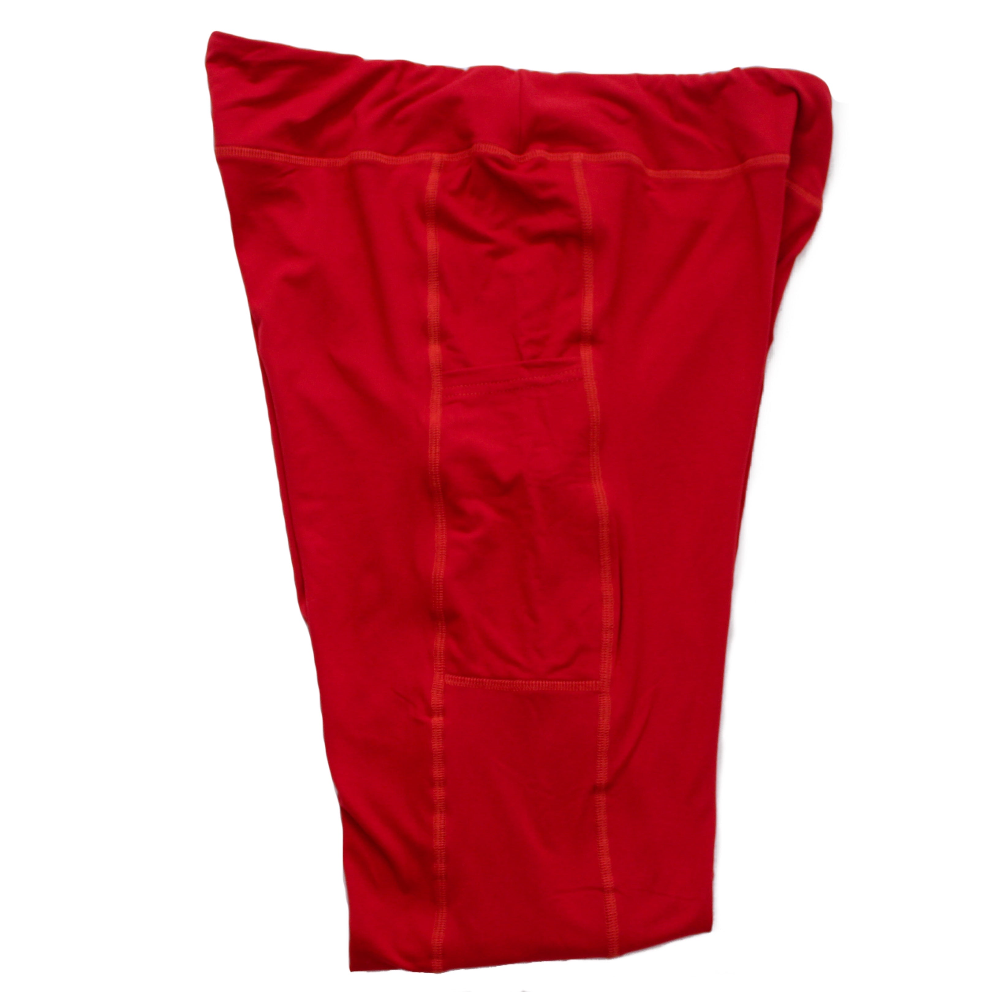 Solid Full Length Pocket Legging - Red