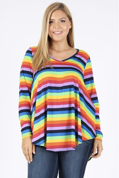 Rainbow Stripe tunic 3-5X only