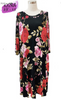 Rose Print on Black Pocket Dress 3X-5X only