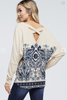 Paisley Print Back Criss Cross top