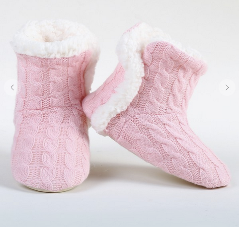 Cable Knit Faux Sherpa Lined Slippers