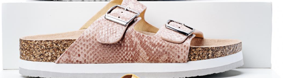 Pink Snake Cork Sole Slide (Corky's)