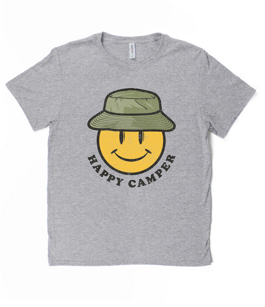 Happy Camper Smiley Face Tee