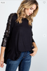 Black Sequin Sleeve Top