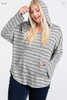 Load image into Gallery viewer, Plus Striped Lightweight Knit Hoodie