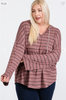 Load image into Gallery viewer, Plus Striped Lightweight Knit Hoodie