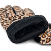Leopard Vegan Leather Touch Screen Gloves