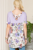Load image into Gallery viewer, Lilac/Floral Criss Cross Back Top