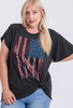 Foil American Flag Short Sleeve Top