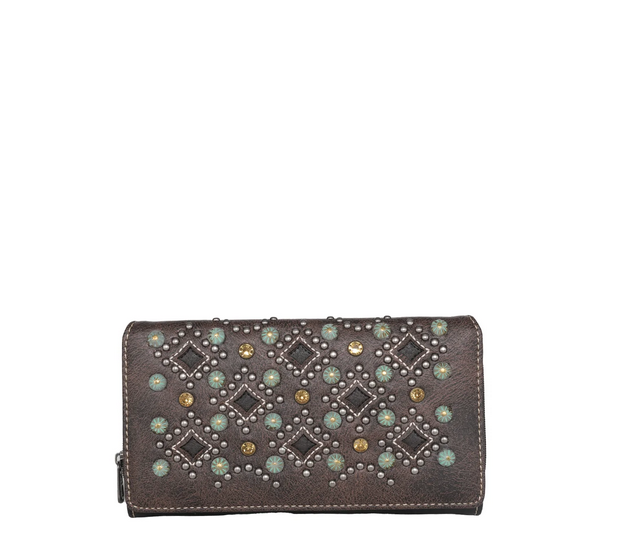 Montana West Studded Coffee Wallet