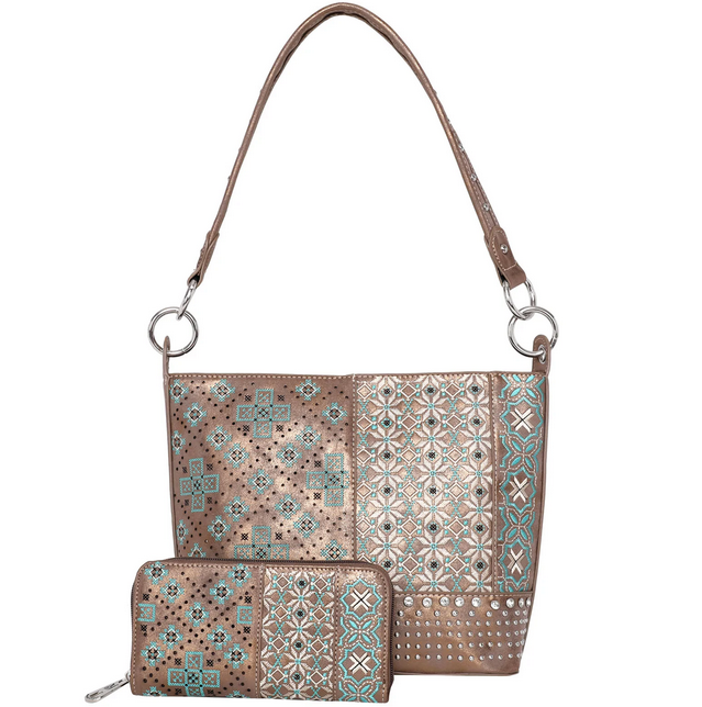 Montana West Bronze CC Hobo/Wallet set