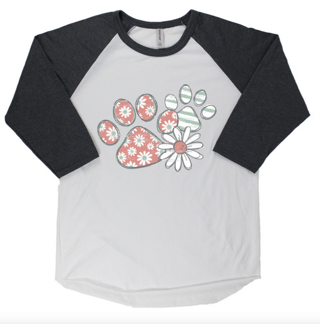 Patterned Paws Baseball Tee